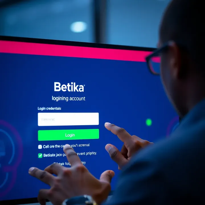 User entering login credentials on Betika platform interface