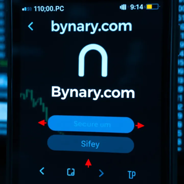 Binary.com App Security and User Protection Secure login screen of the Binary.com app emphasizing safety features with lock icon and encryption symbols