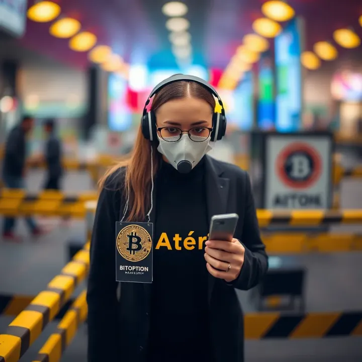 Visual representation of security features and troubleshooting tips for BitOption AI login