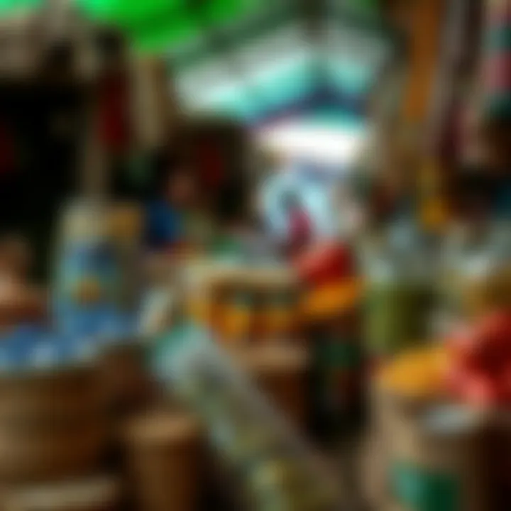 Various locally produced goods displayed in a vibrant Kenyan market setting