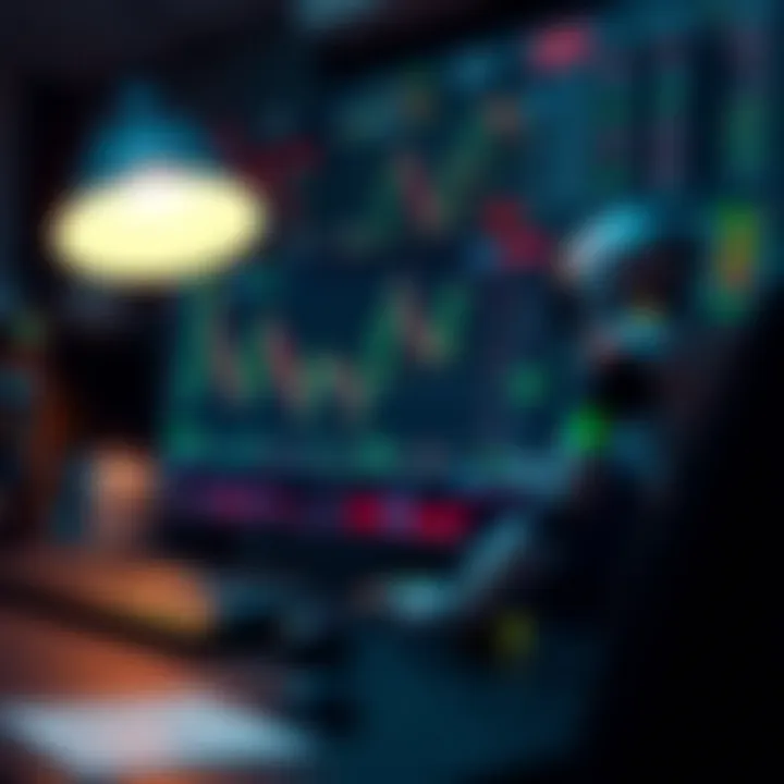 Visual representation of forex bot setup with charts and strategy options