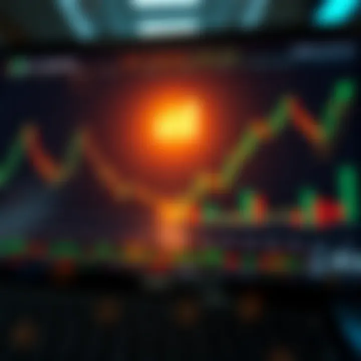 Graphical representation of market trends and risk management strategies for binary options