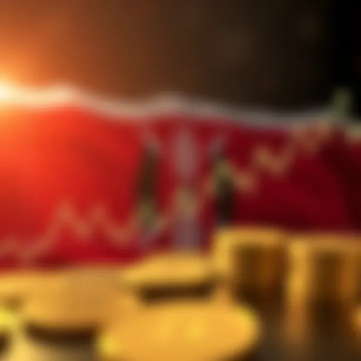 Graph illustrating cryptocurrency price trends with Kenyan flag in background