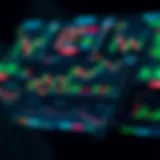 Digital interface displaying cryptocurrency charts and market trends on a mobile device