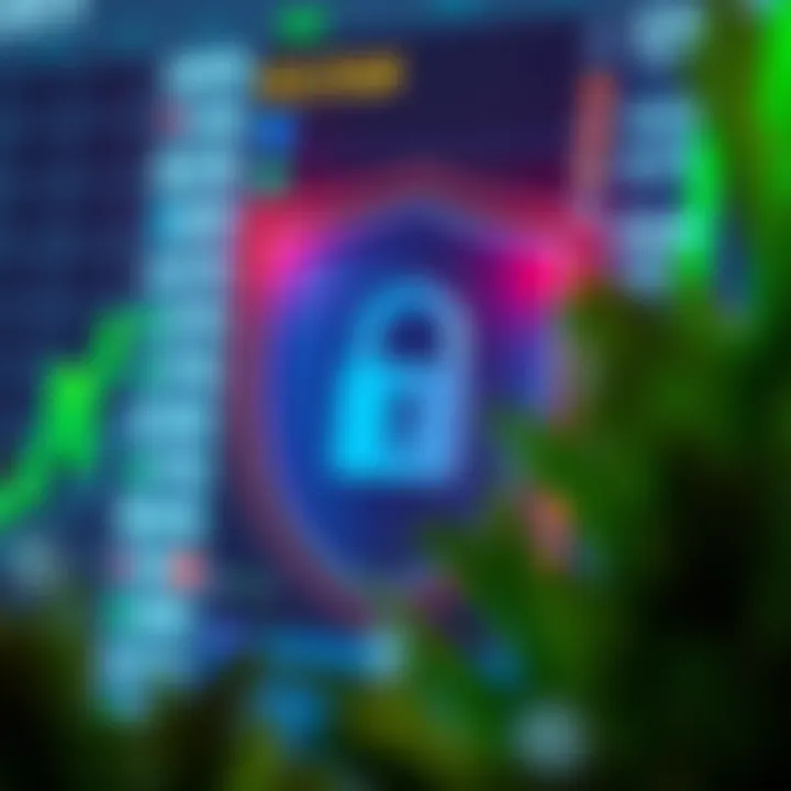 Illustration of security shield with a lock symbolizing account protection measures