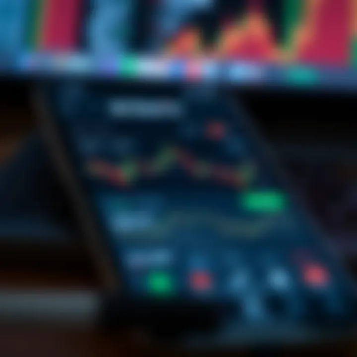 Deriv APK Trading Interface on Mobile Device Mobile device screen displaying the Deriv trading app interface with charts and market data