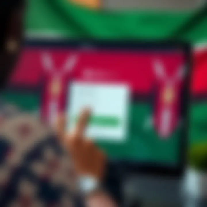 User entering credentials on Deriv.com login screen with Kenyan flag in background