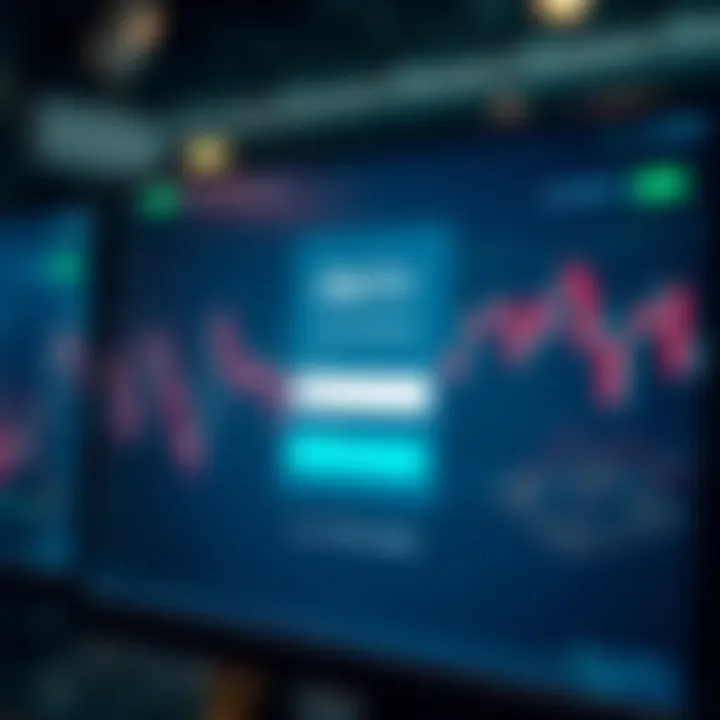 Secure login interface on a digital trading platform screen