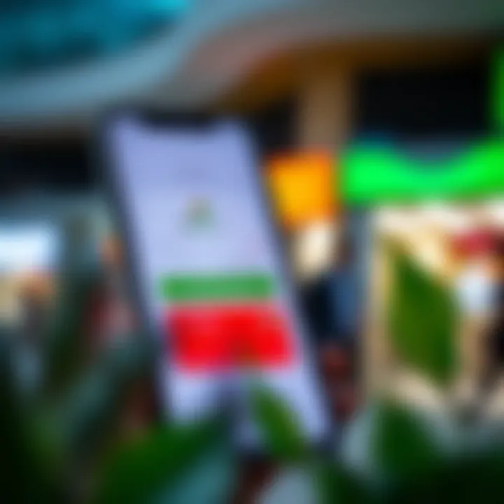 Illustration of mobile phone displaying M-Pesa payment interface for easy deposits on IQ Option platform