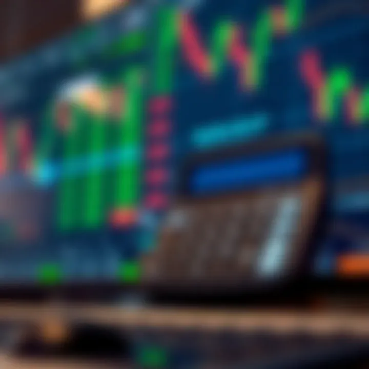 Digital forex pip value calculator interface on trading platform screen