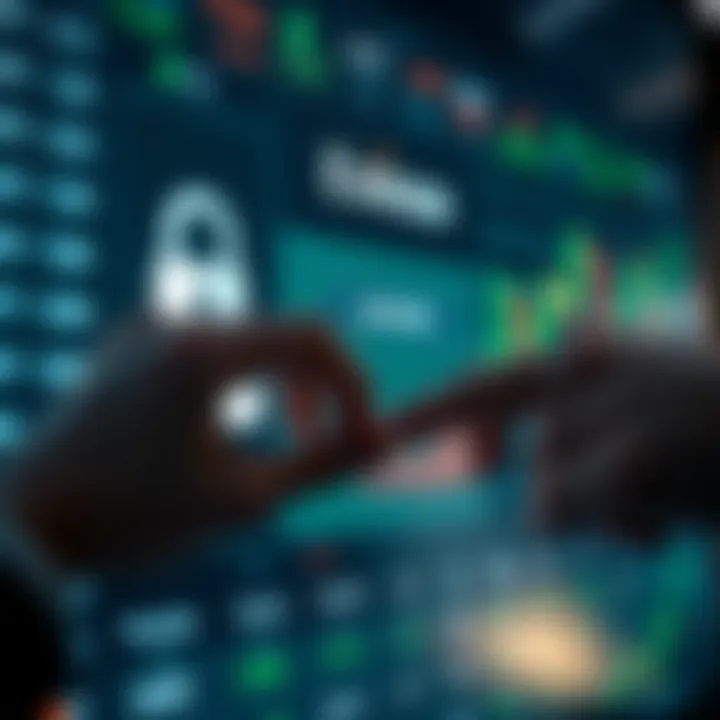 User entering secure login credentials on a digital trading platform interface