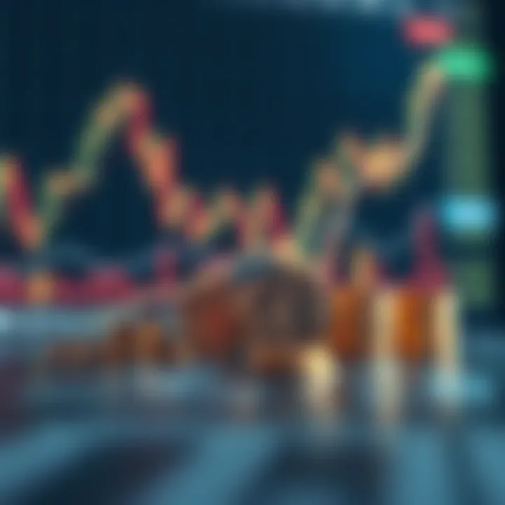 Conceptual illustration of a financial growth chart with currency symbols representing forex trading success