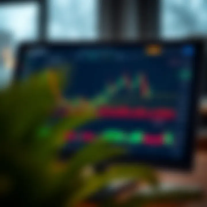 TradingView chart displaying various financial indicators on Deriv platform interface