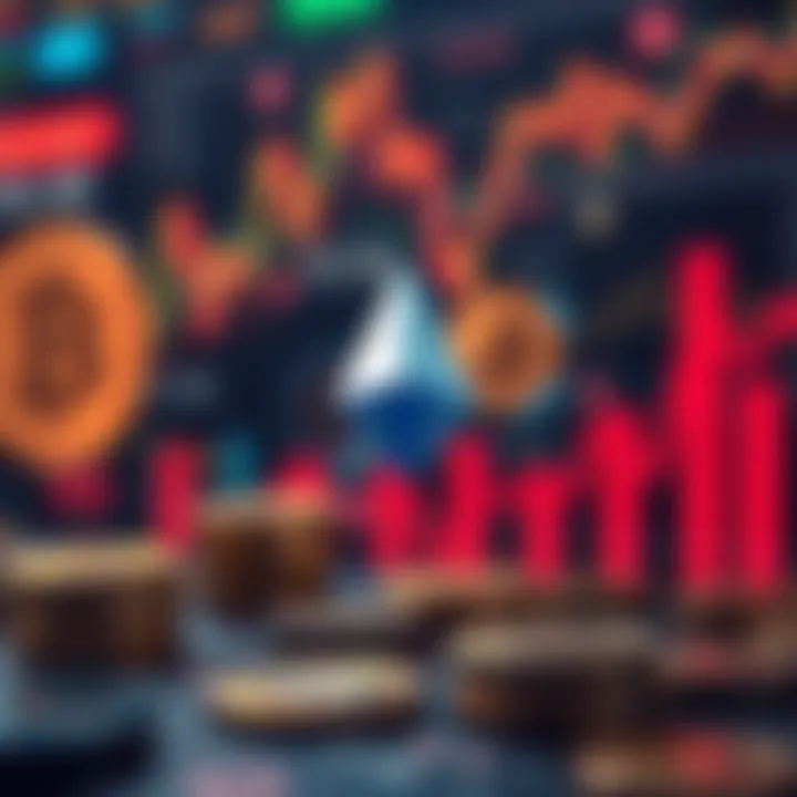 Illustration of market sentiment indicators and global economic factors impacting cryptocurrency trends