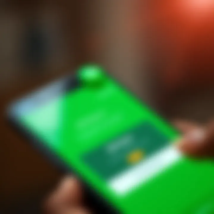 Illustration of a smartphone with M-Pesa app confirming a successful fund transfer
