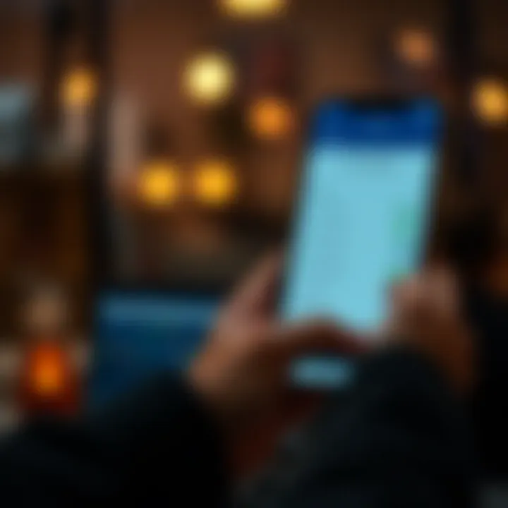 User navigating account settings on the Deriv platform via mobile app