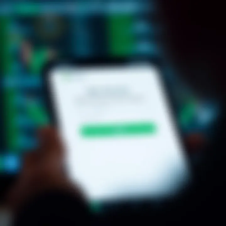 Secure login screen showing username and password fields on a mobile device