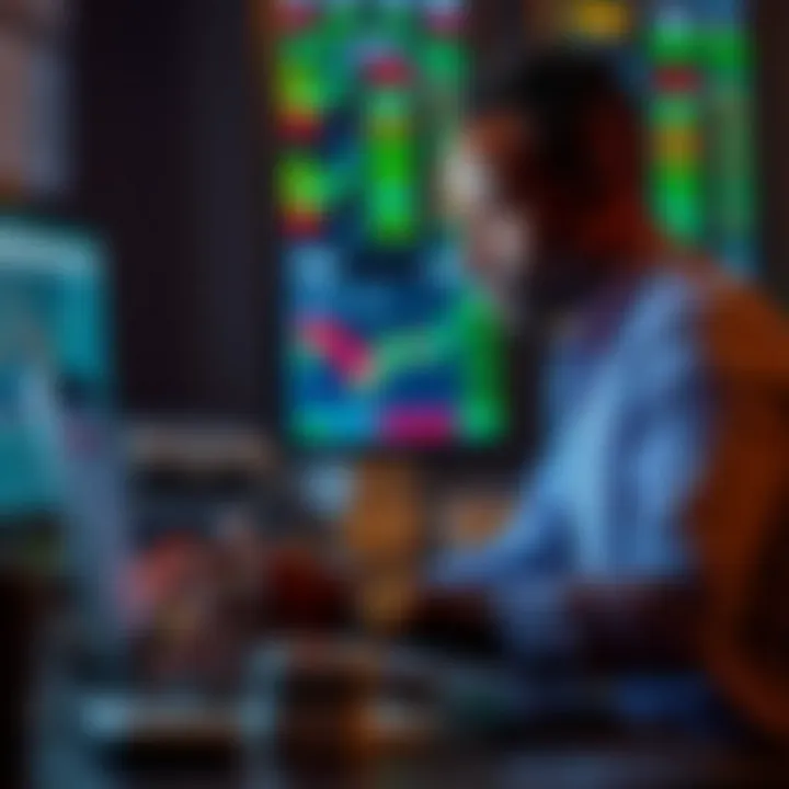 Kenyan trader analyzing market trends on laptop using demo account for practice