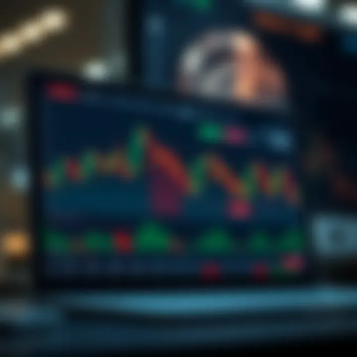 Digital trading platform showcasing demo account interface with charts and market data