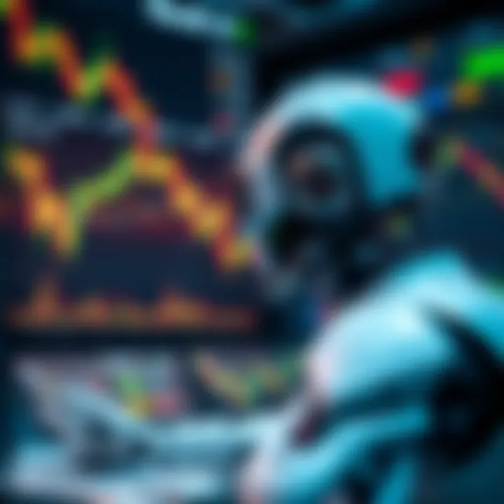 Illustration of an automated trading bot monitoring binary options market charts