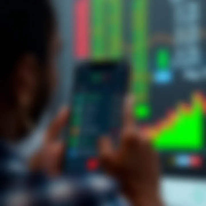 Mobile phone displaying Deriv Go trading platform with various financial market options visible on screen