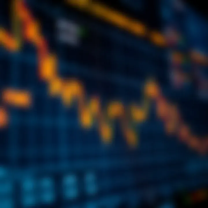 Graph illustrating currency exchange rate fluctuations during forex trading