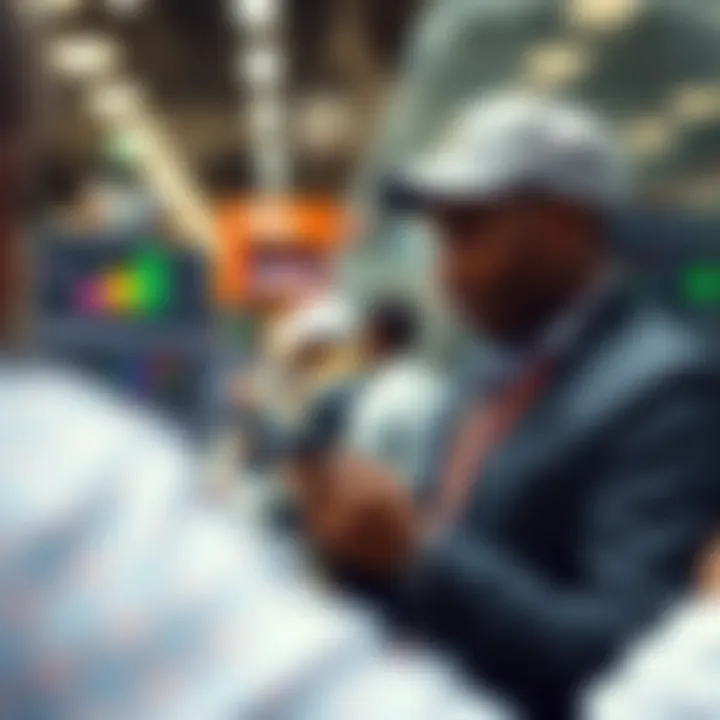Kenyan trader using mobile phone for forex deposit via M-Pesa