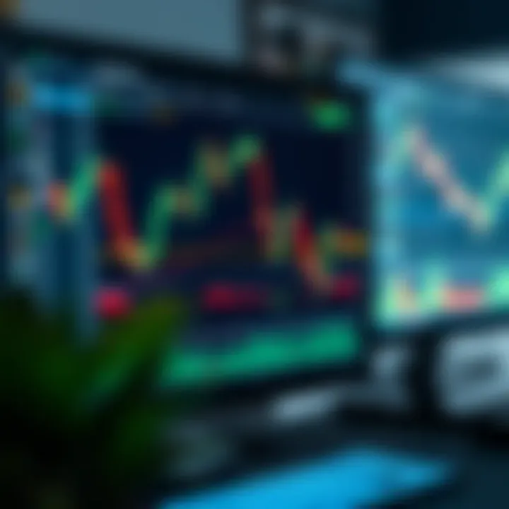 Trading platform interface displaying forex charts and market data