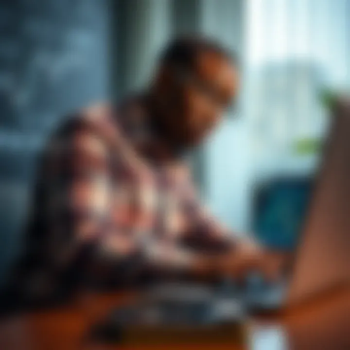 Illustration of a Kenyan investor reviewing market charts on a laptop