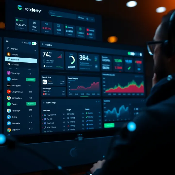Dashboard view of bot.deriv.com highlighting various account management features