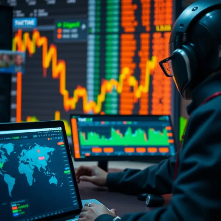 Diagram illustrating automated trading system analyzing market data