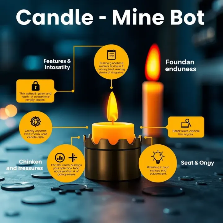 Diagram illustrating key features and security aspects of Candle Mine Bot