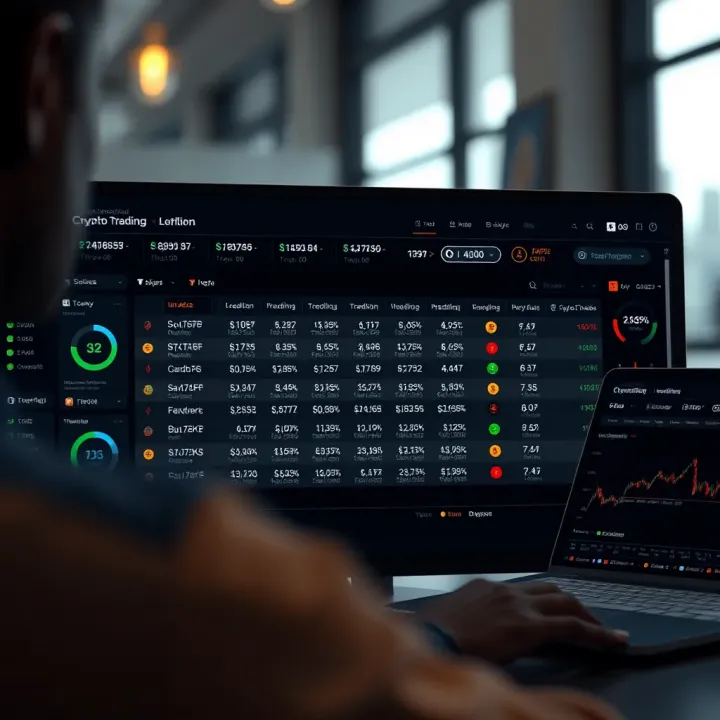 User-friendly digital dashboard displaying cryptocurrency trading options and fee structures