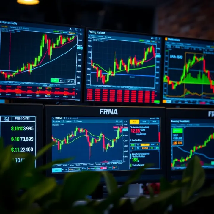 Overview of popular trading platforms with charts and financial data on digital screens