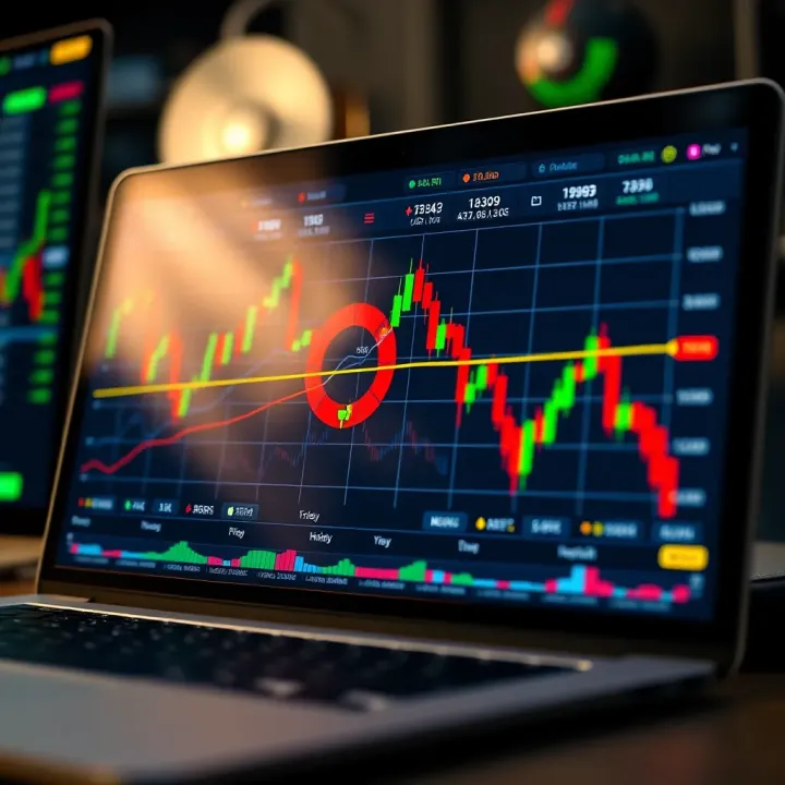 A digital interface showing trading charts and graphs with Kenyan flag colors