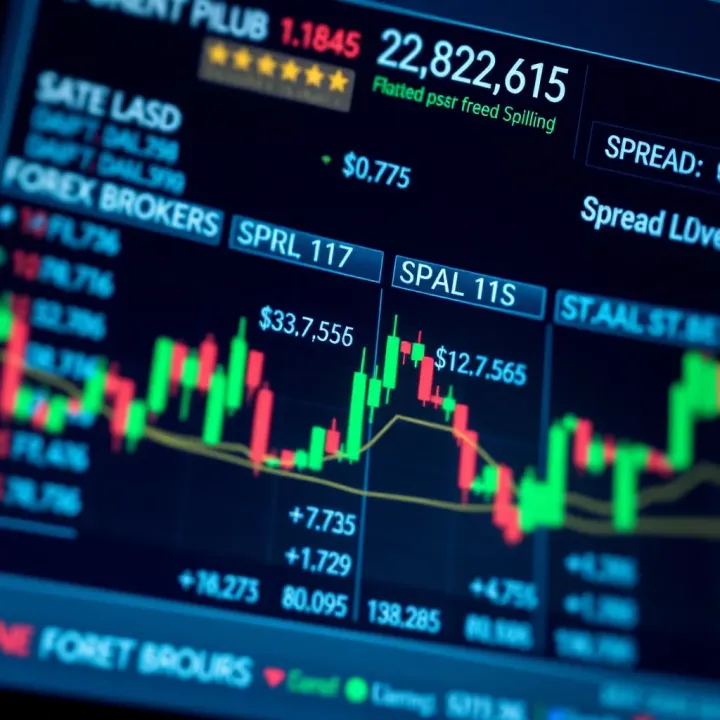 Comparison chart of different forex brokers displaying varying spread values