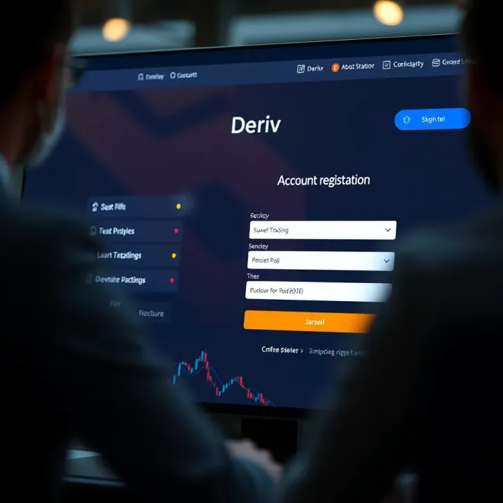 User filling out registration details on Deriv platform