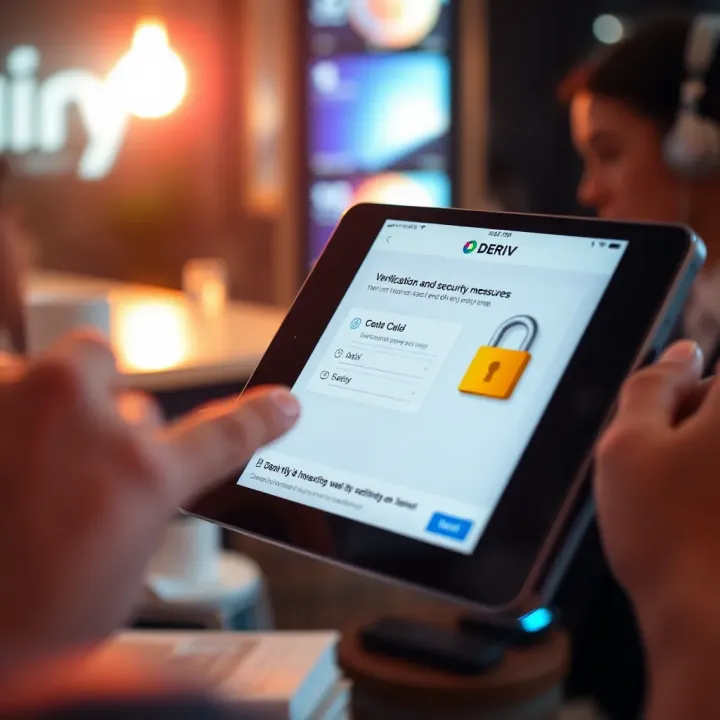 Deriv account verification and security setup on digital device