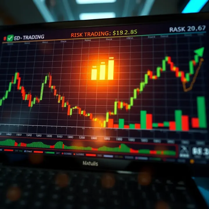 Graphical representation of market trends and risk management strategies for binary options