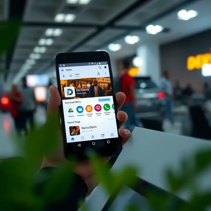 Android smartphone displaying the Deriv app download page on Google Play Store in Kenya