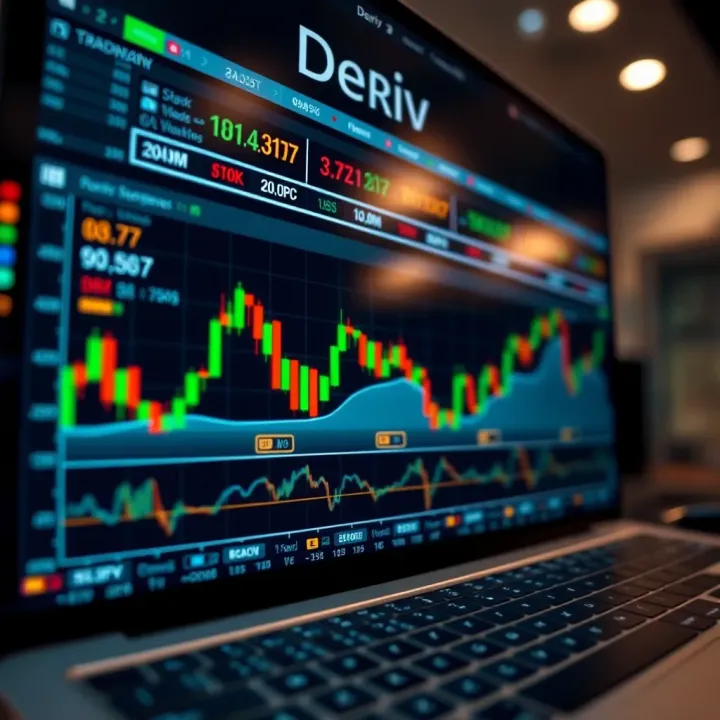 Illustration of trading strategy flow and risk management concepts on Deriv platform