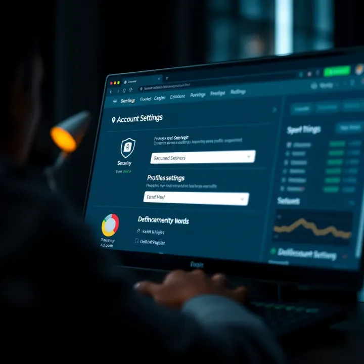 Secure account settings dashboard on Deriv.com with security icons and profile management options
