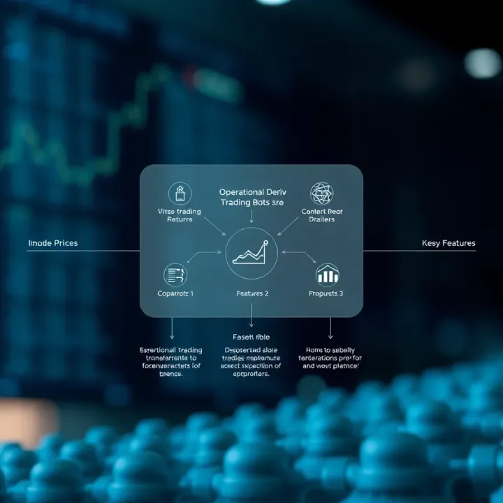 Diagram illustrating the operational flow of a trading bot on the Deriv platform with key features highlighted