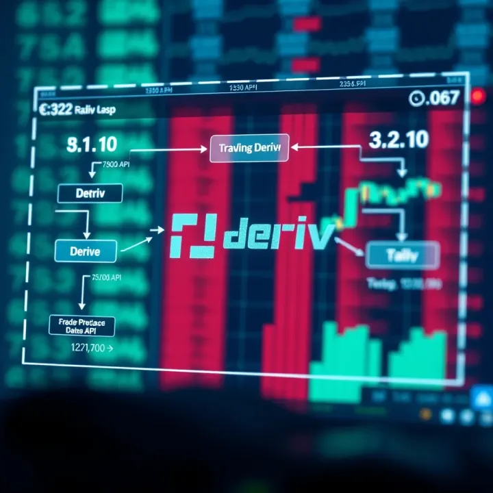 Diagram illustrating the integration of Deriv API with TradingView chart interface highlighting data flow and communication channels