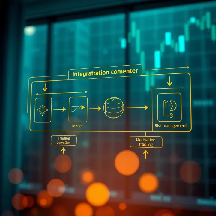 Diagram illustrating the integration of derivative instruments into a trading platform architecture with risk management components