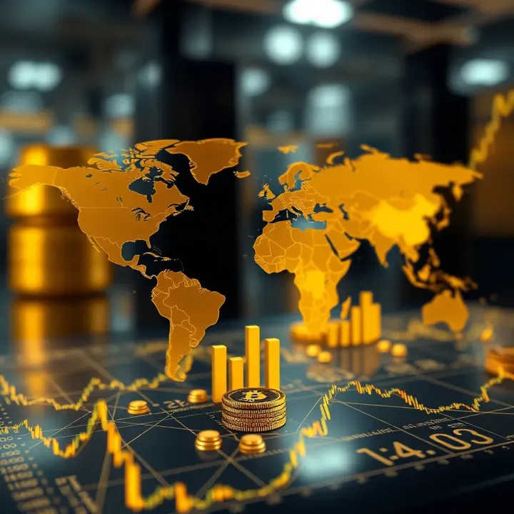 Global map highlighting key geopolitical regions impacting gold market trends