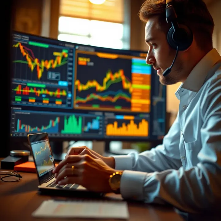Forecasting Gold Prices for Informed Investment Decisions Analyst reviewing financial charts and gold forecasts for investment strategies