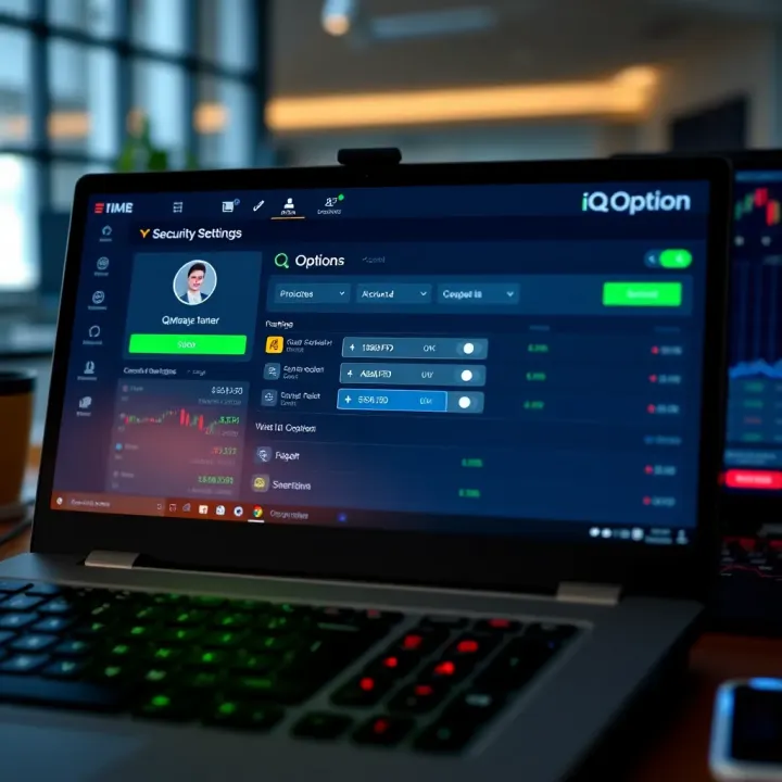 User profile dashboard showing account management options on IQ Option platform