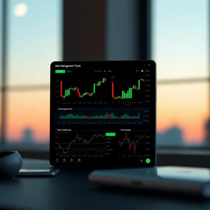 Graphical representation of risk management tools and technical indicators available on MetaTrader 5 for Deriv trading