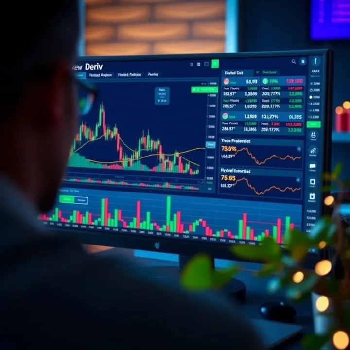 Dashboard interface showcasing trading charts and market analysis tools on Tradeview Deriv platform